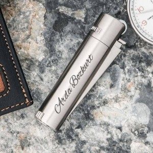 Clipper Metal Taşlı Çakmak - Mat  Gümüş